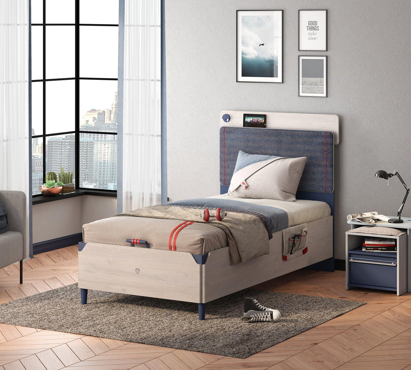 Trio Line Bed With Base