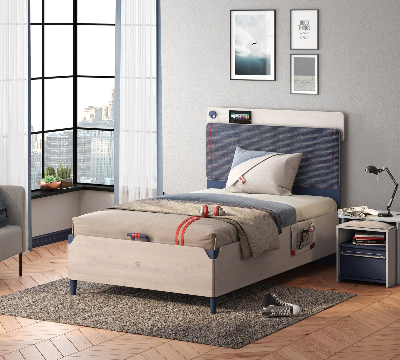 Trio Line Bed With Base