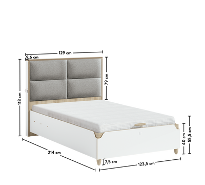 Modera Fabric Headed Bed With Base