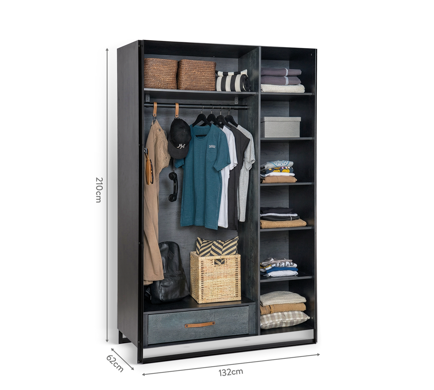 Dark Metal 3 Doors Wardrobe – Cilek World