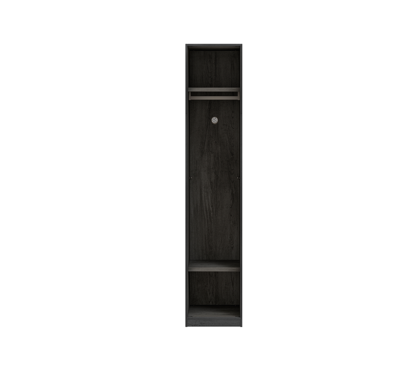 Single Door Wardrobe Black (Glass Door)