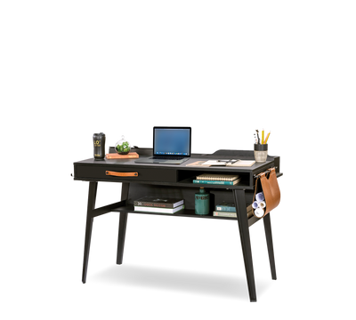 Dark Metal Small Study Desk