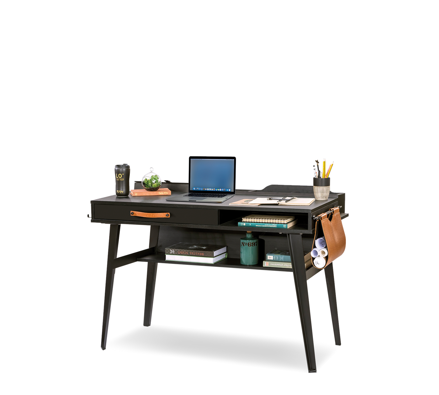 Dark Metal Small Study Desk