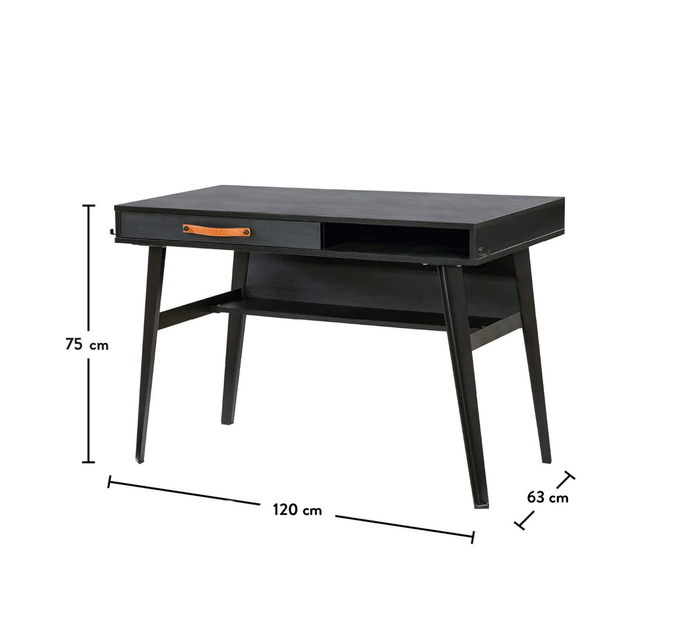 Dark Metal Line Study Desk