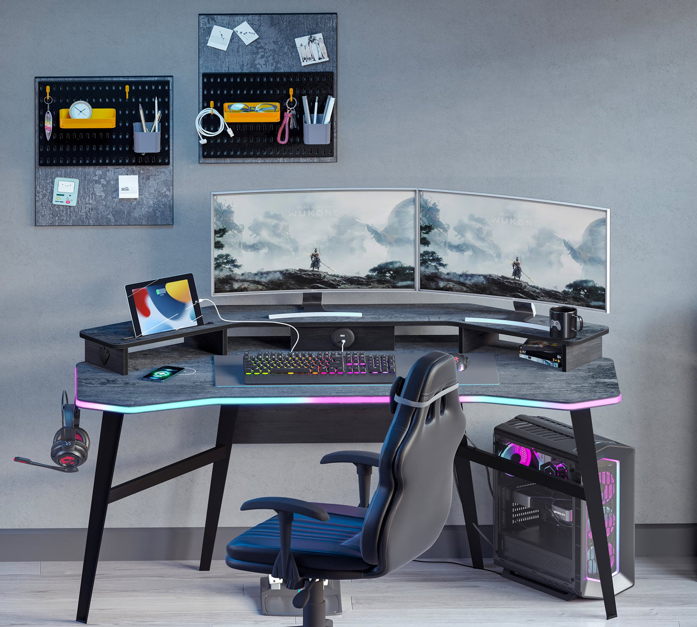 Dark Metal Gaming Desk