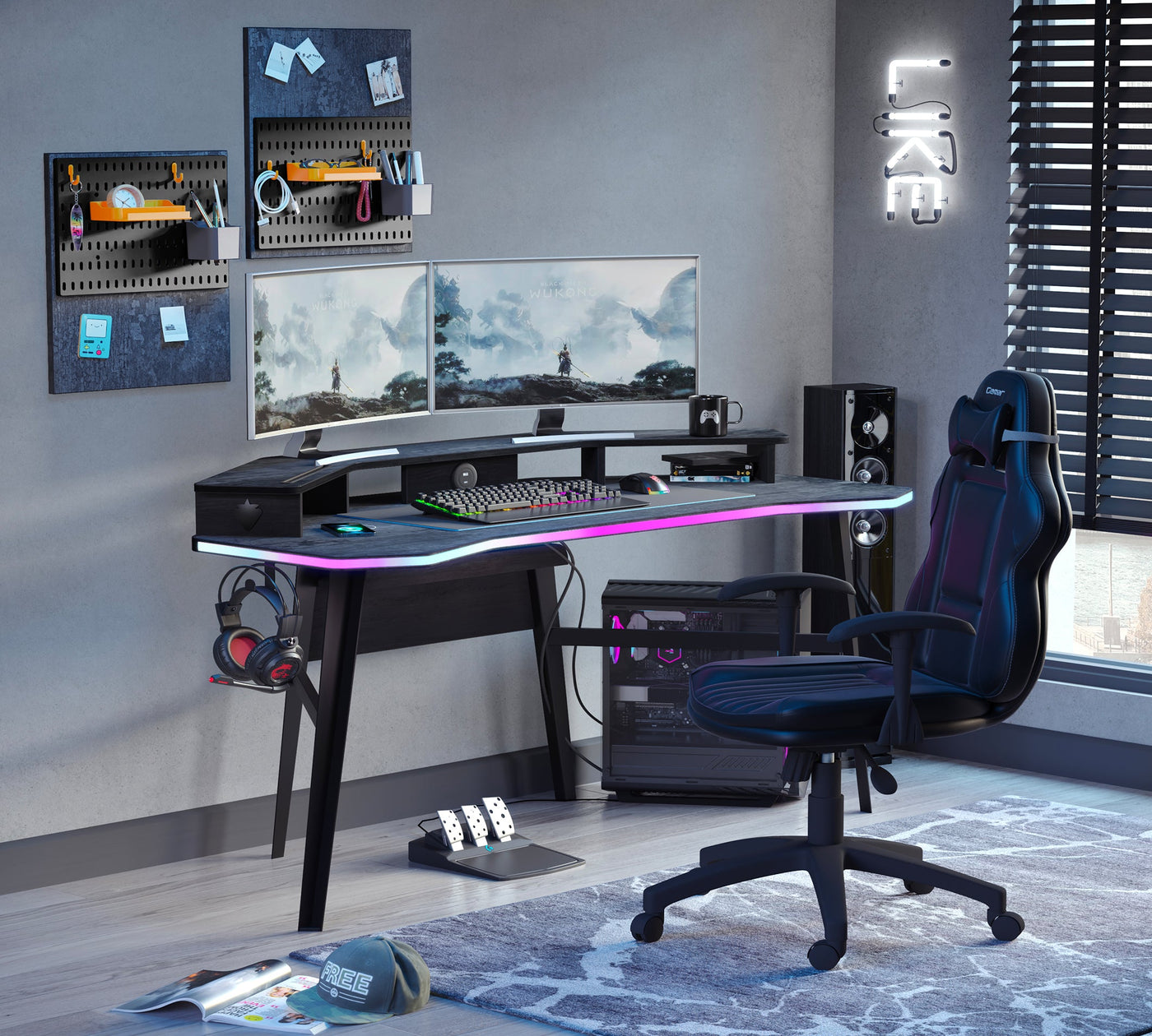Dark Metal Gaming Desk