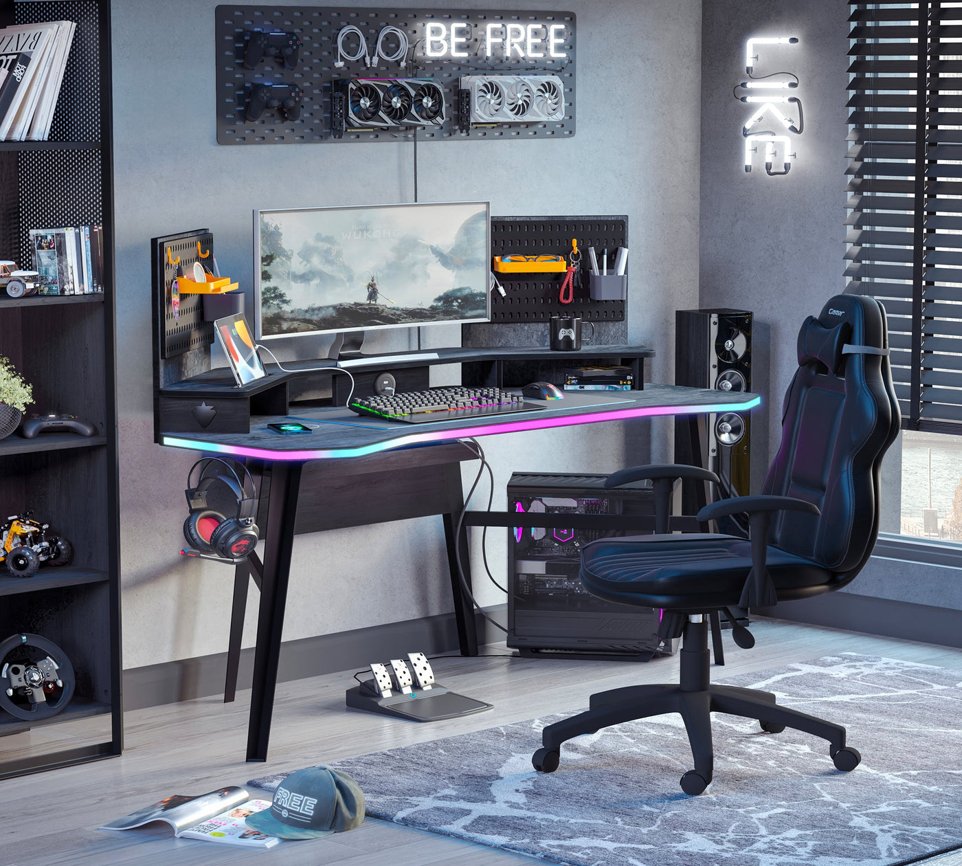 Dark Metal Gaming Desk