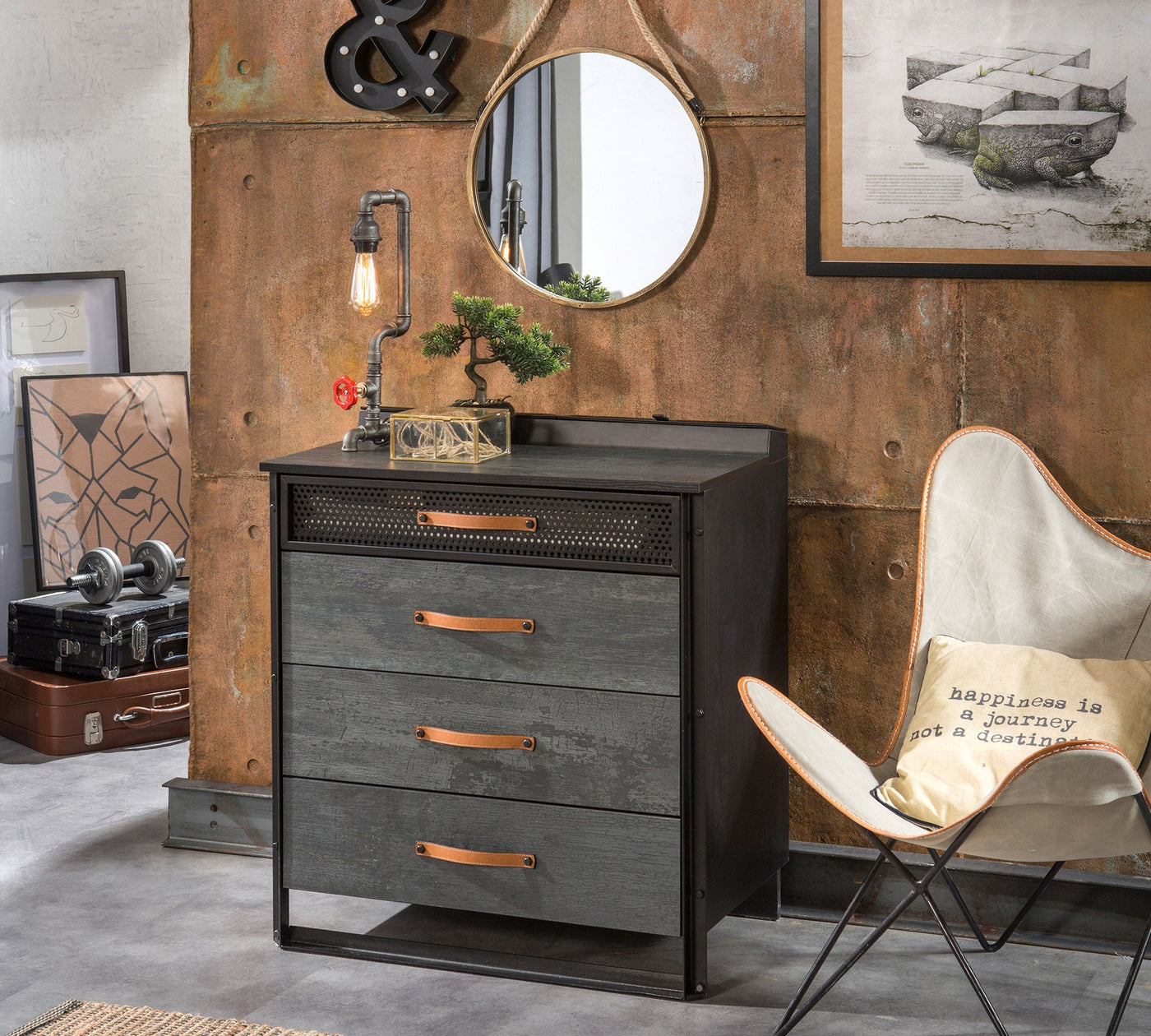 Dark Metal Dresser