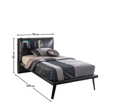 Dark Metal Bed