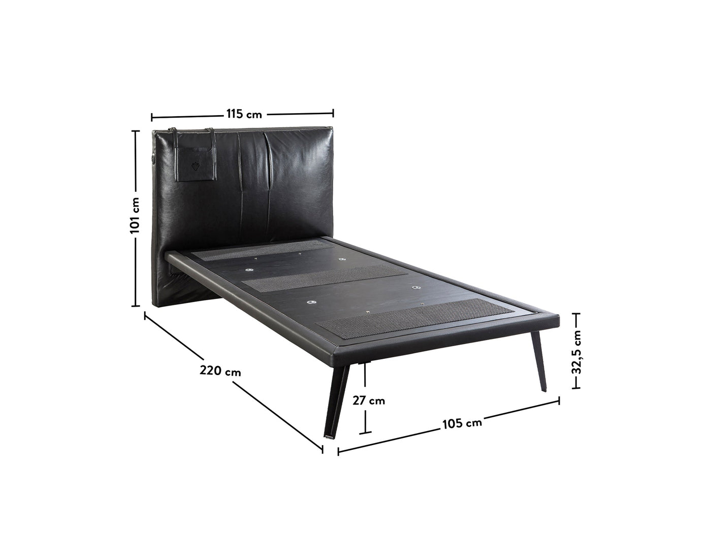 Dark Metal Bed