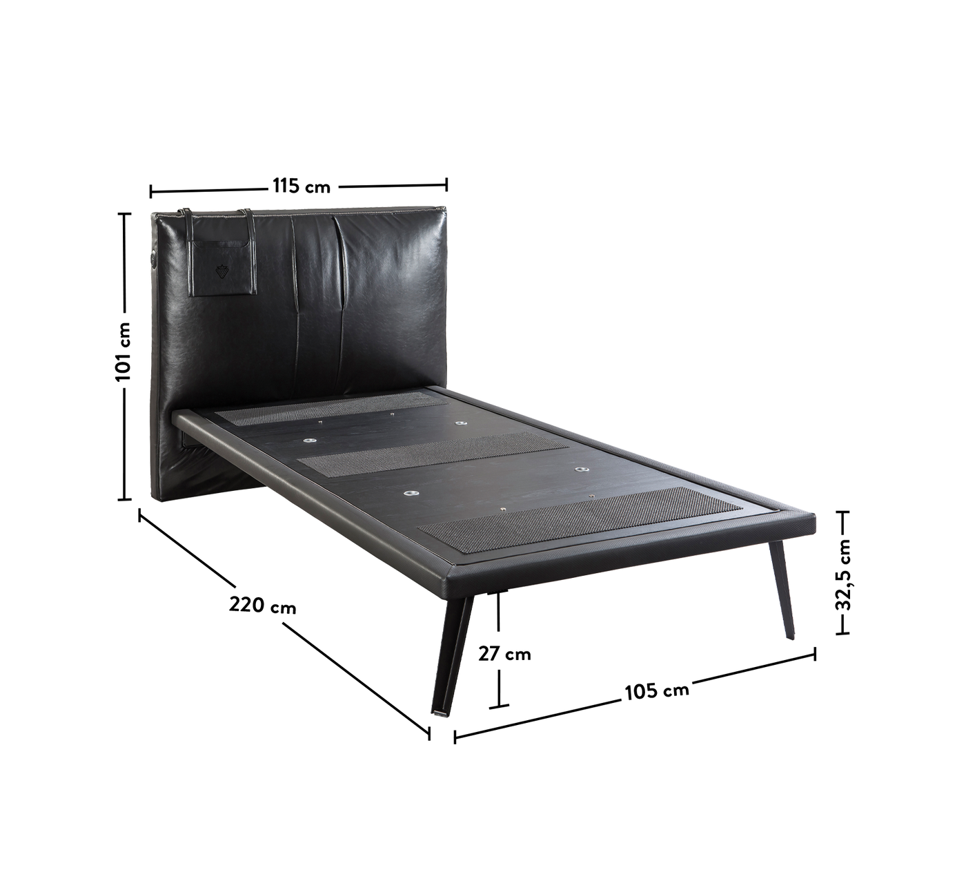 Dark Metal Bed