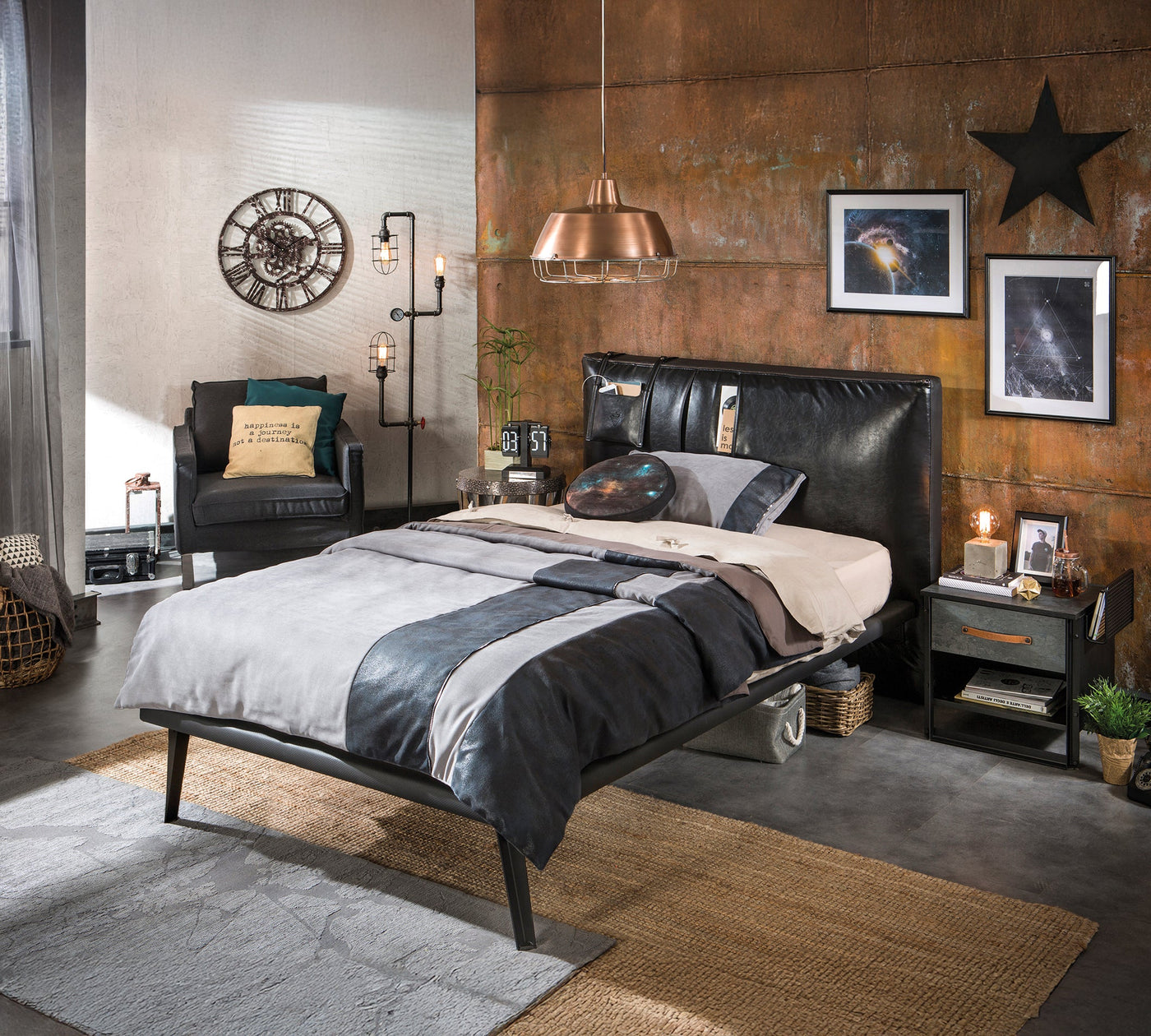 Dark Metal Bed