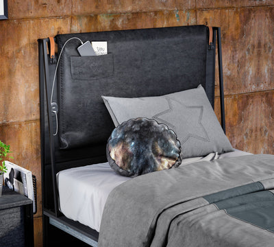 Dark Metal Line Headless Bed (100x200 cm)