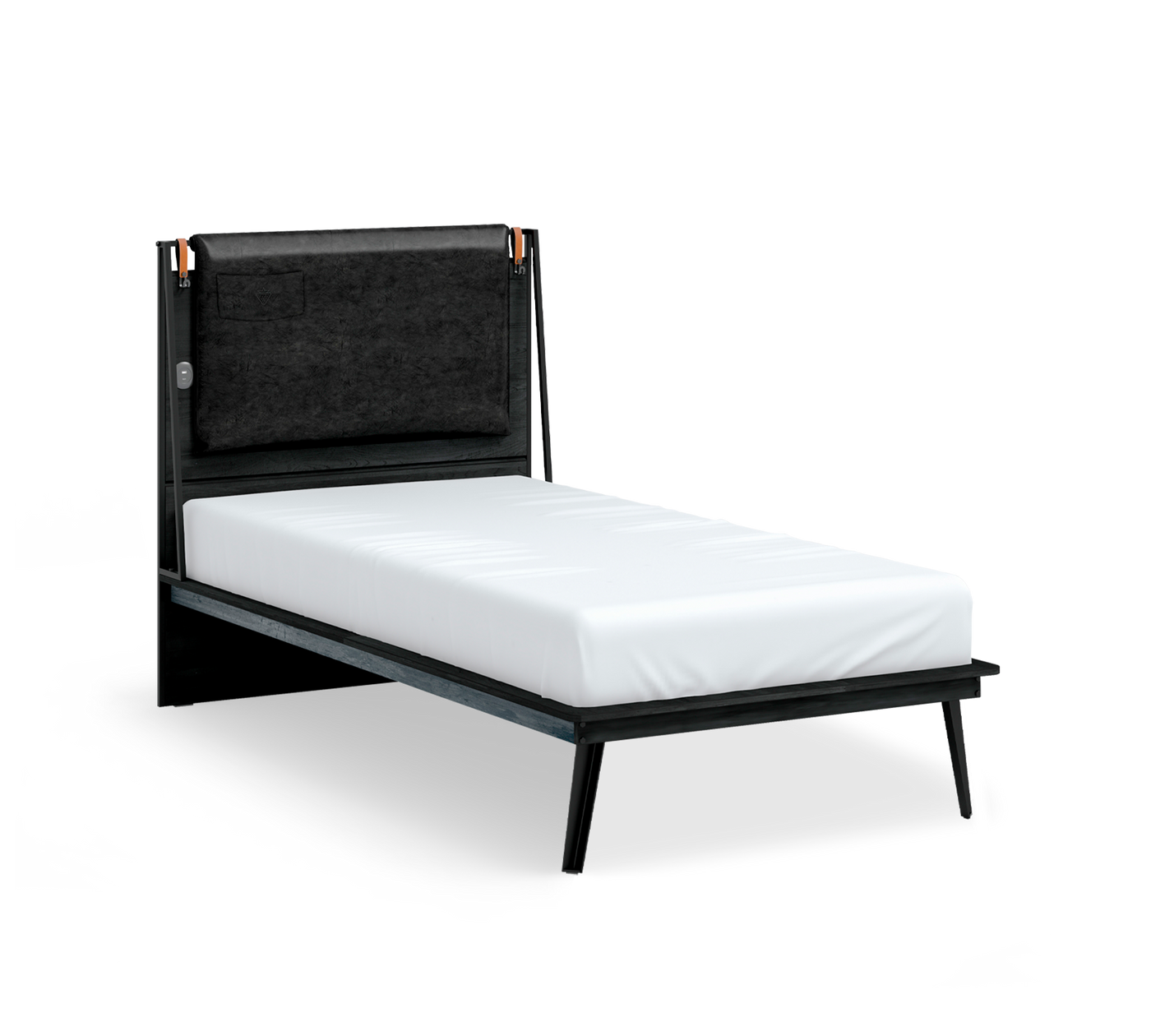 Dark Metal Line Headless Bed (120x200 cm)