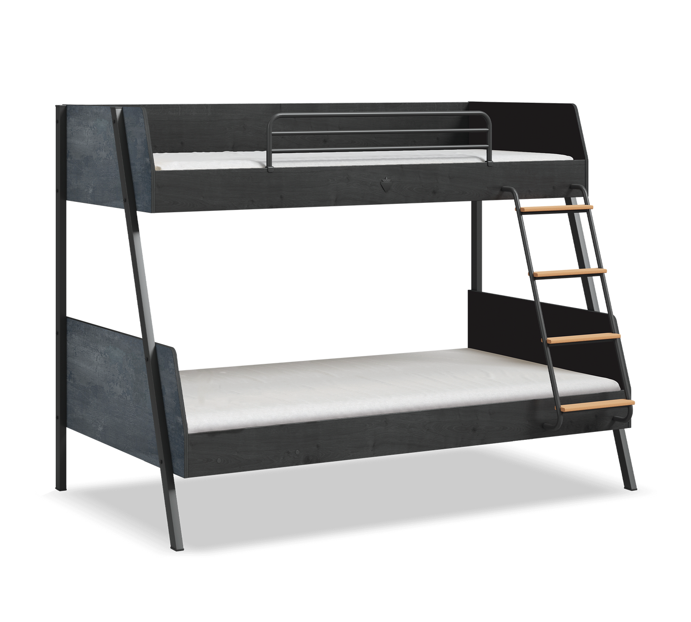 Dark Metal Large Bunk Bed (90x200-120x200 cm)