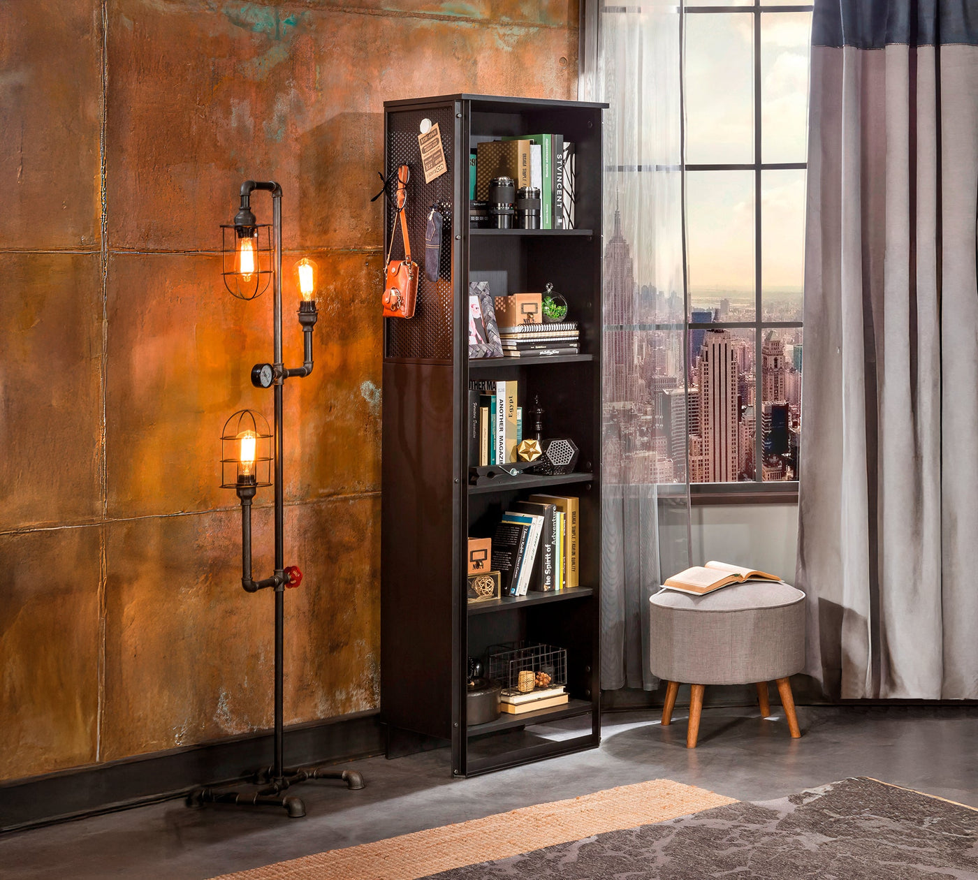 Dark Metal Bookcase