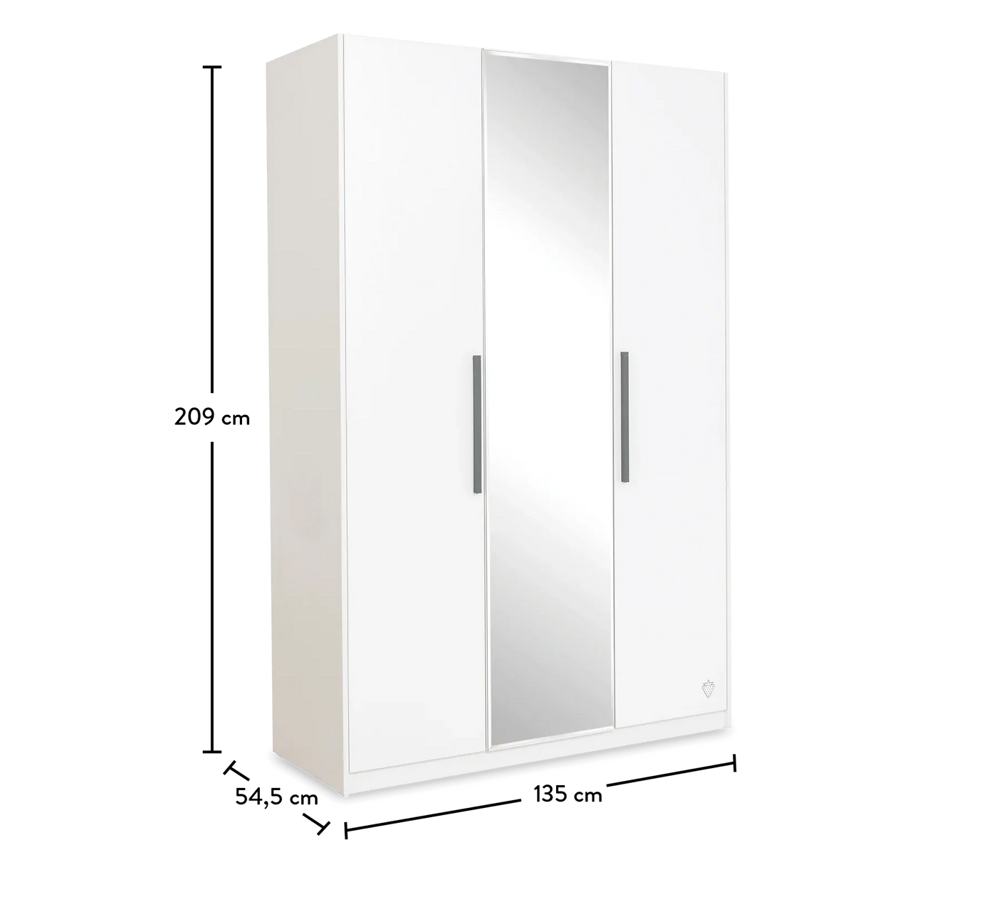 White Kleiderschrank mit 3 Türen