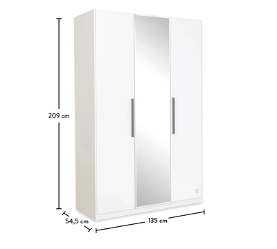 White Kleiderschrank mit 3 Türen