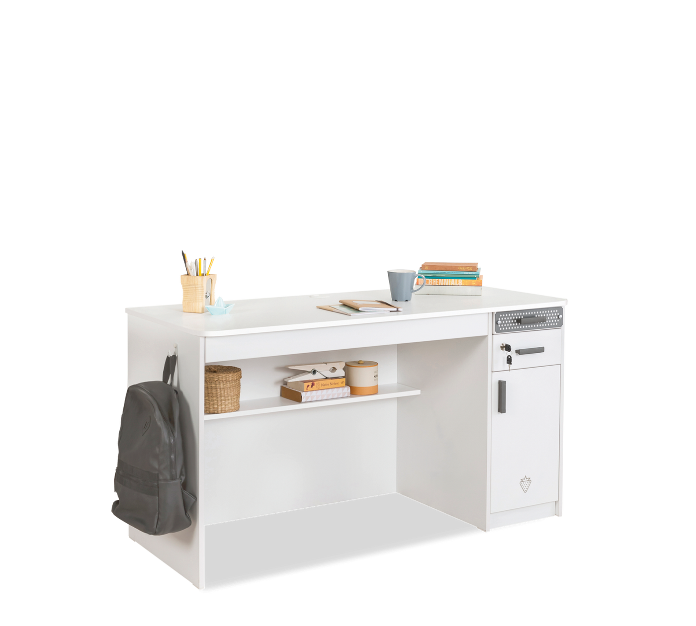 White Wide Study Desk