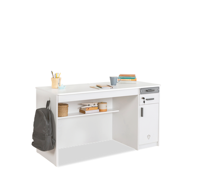 White Wide Study Desk