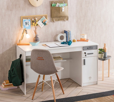 White Wide Study Desk