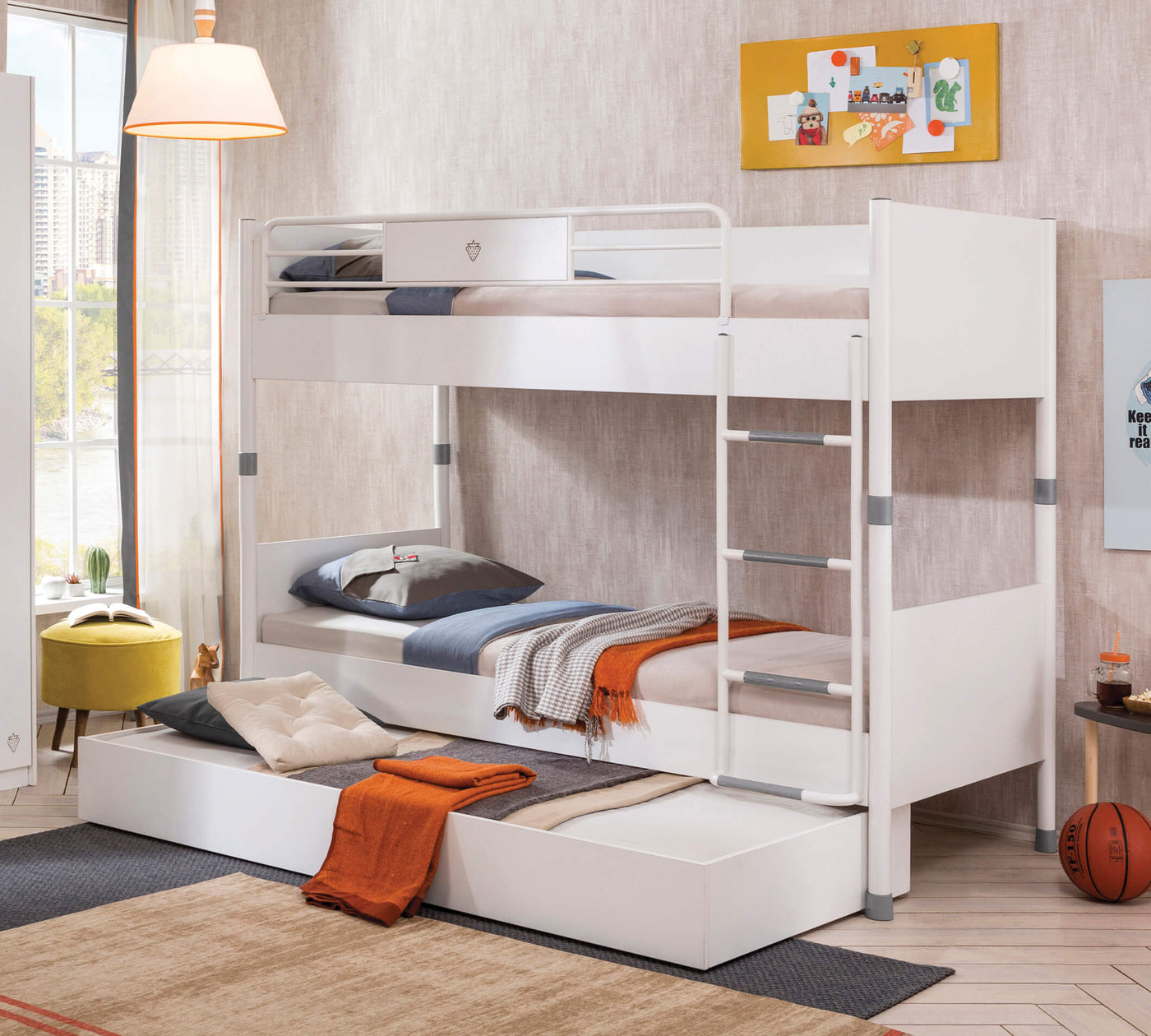 White pull-out Bed (90x190 cm)