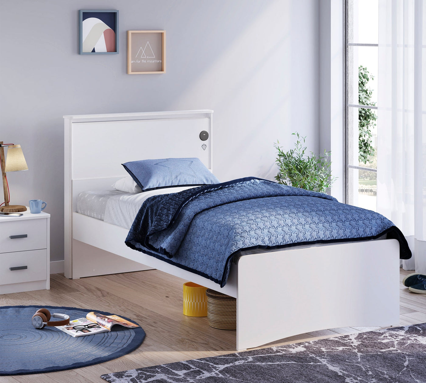 White Flat Headboard (100 cm)
