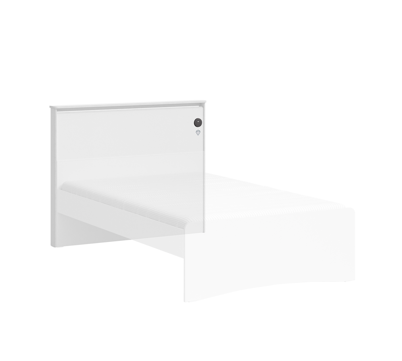White Flat Headboard (100 cm)