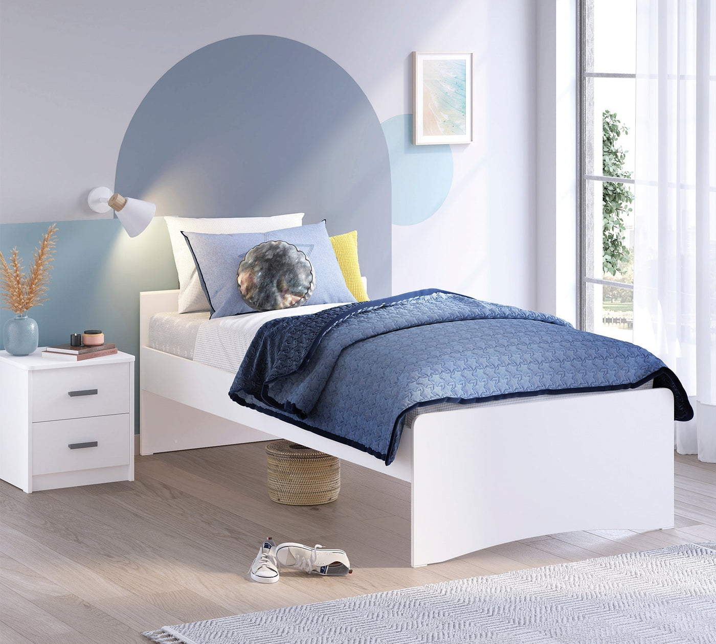 White Headless Bed (100x200 cm)