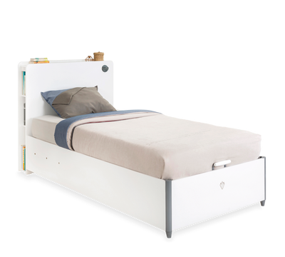 White Bett mit Stauraum (100x200 cm)