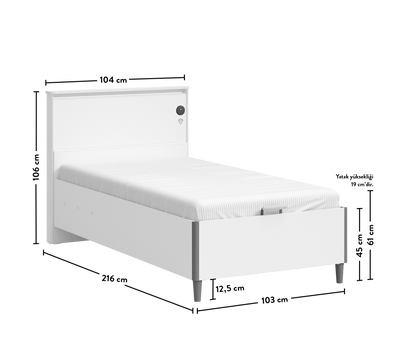 White Bed With Base