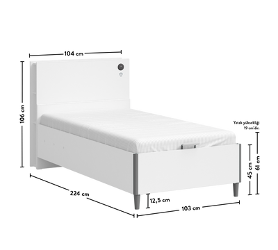 White Bed With Base