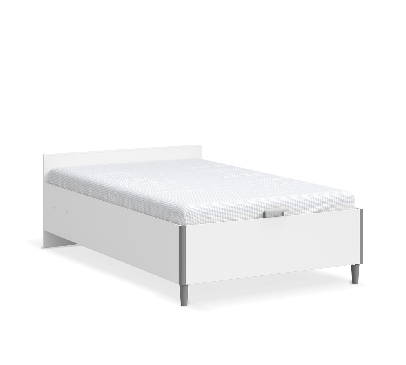 White Headless Bed With Base