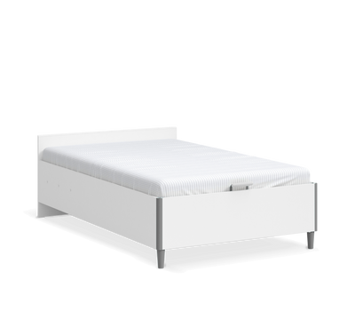 White Headless Bed With Base (120x200 cm)