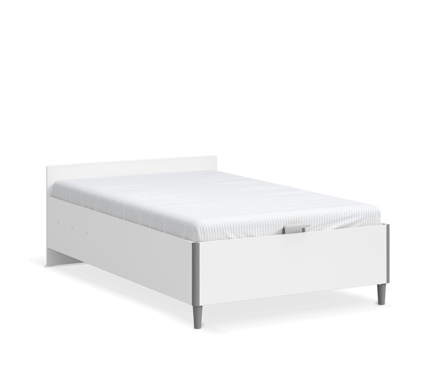 White Başliksiz Bed With Base 120x200cm