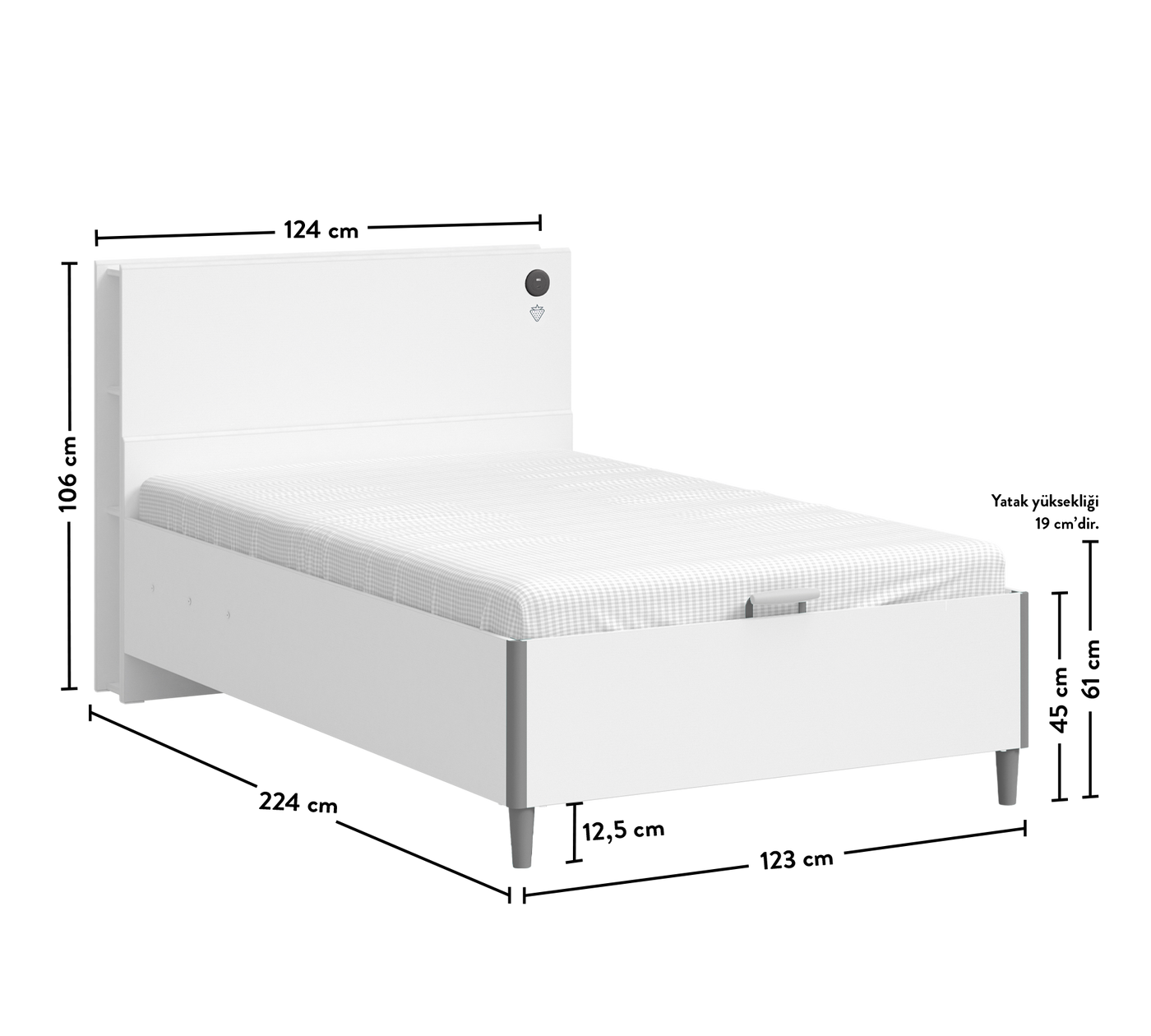 White Bed With Base