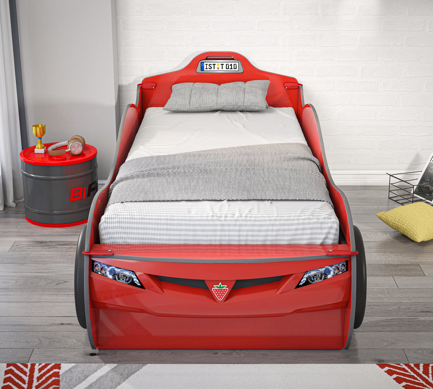 Race Cup Carbed (With Friend Bed) (Red) (90x190 - 90x180 cm)