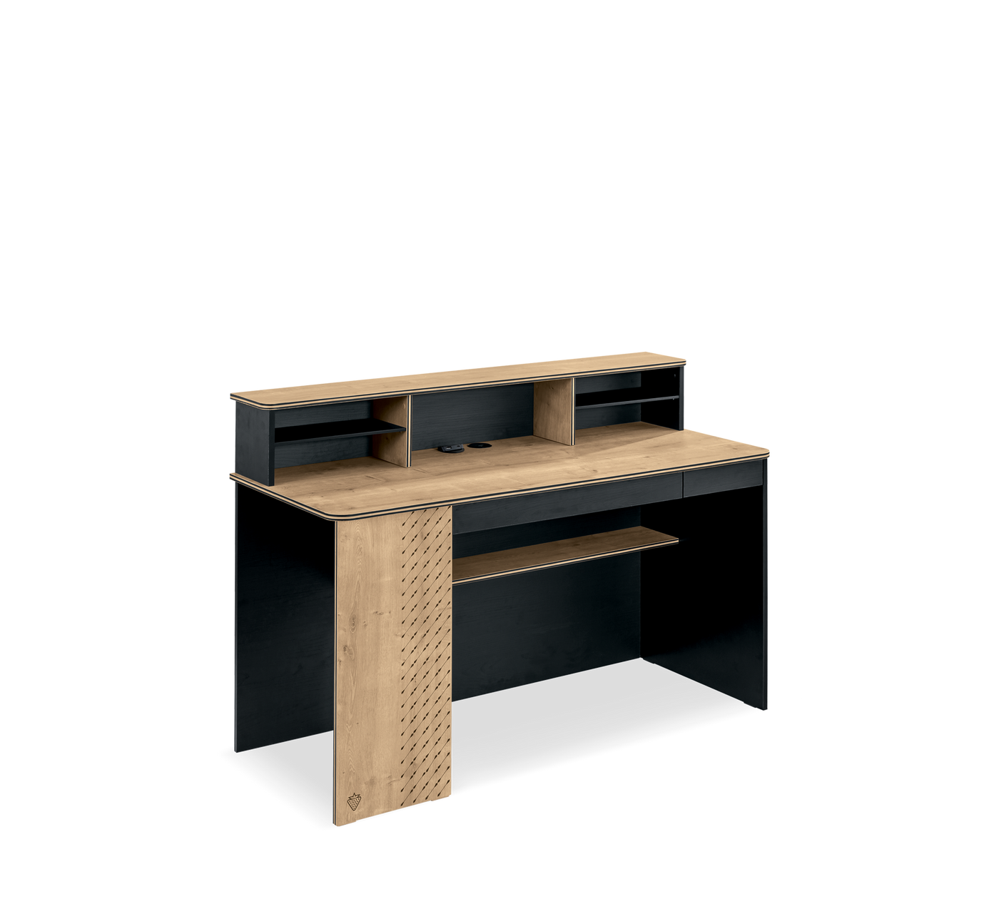 Black Large Study Desk With Unit