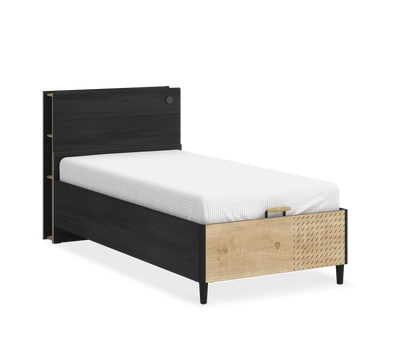 Black Headless Bed With Base