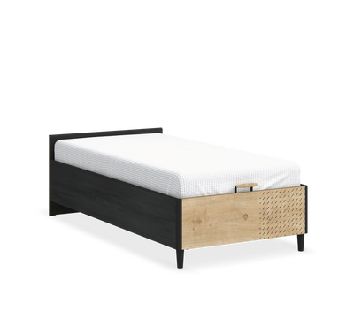 Black Headless Bed With Base (100x200 cm)