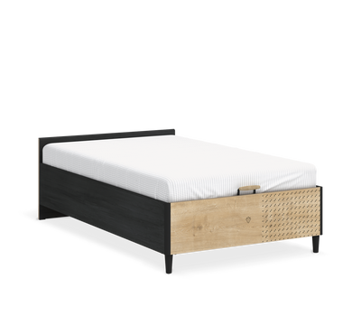 Black Headless Bed With Base