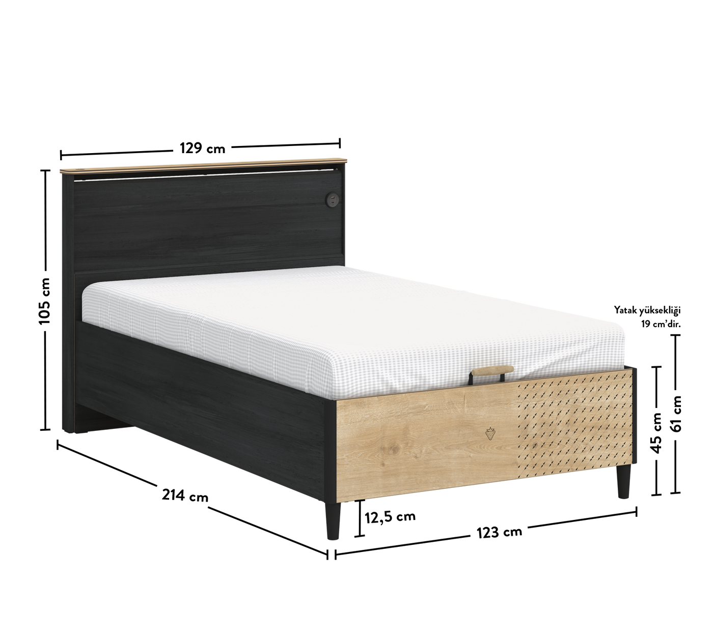 Black Bed With Base