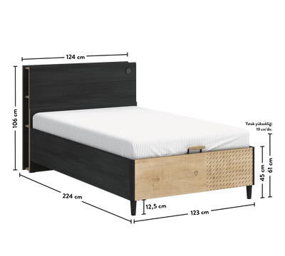 Black Bed With Base