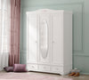 Rustic White خزانة ب 3 أبواب