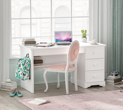 Rustic White Study Desk