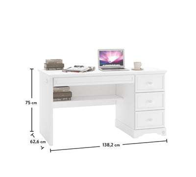 Rustic White Study Desk