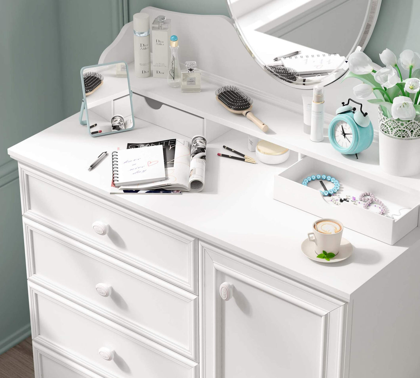 Rustic White Dresser Mirror – Cilek World