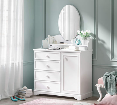 Rustic White Dresser Mirror