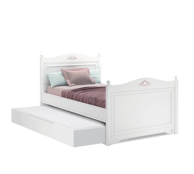 Rustic White Pull-out Bed (90x190 cm)