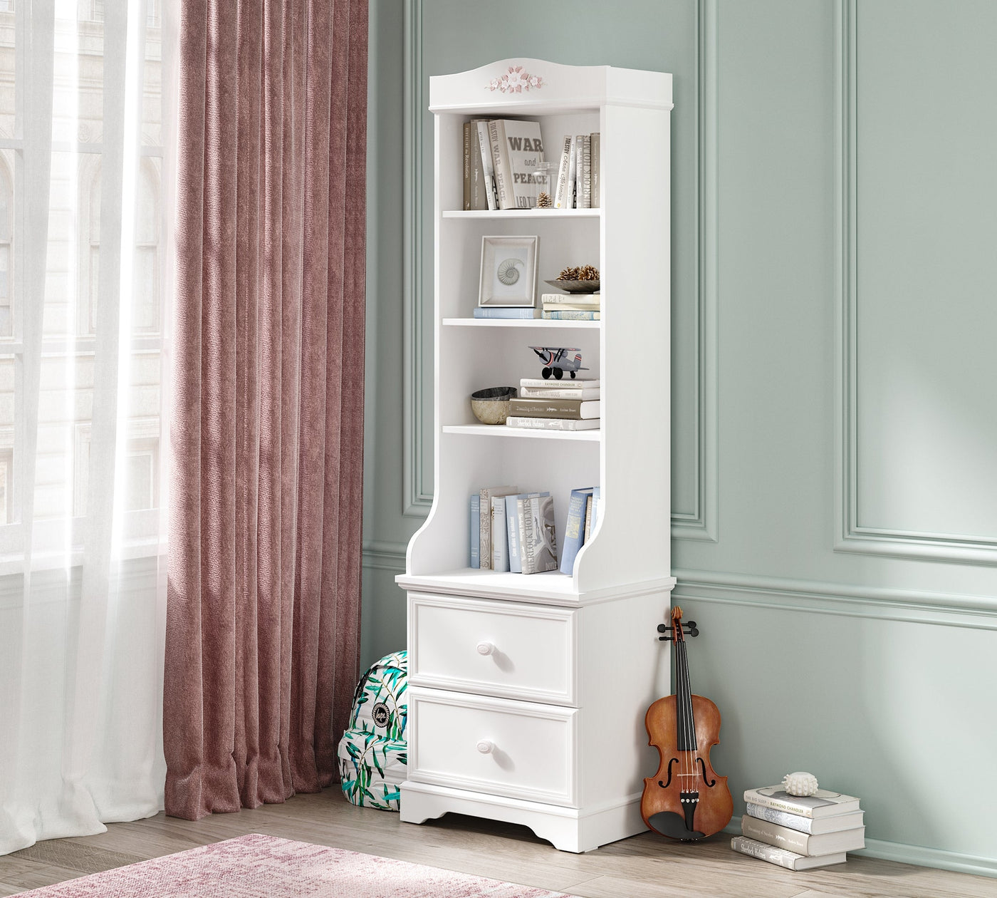 Rustic White Bookcase